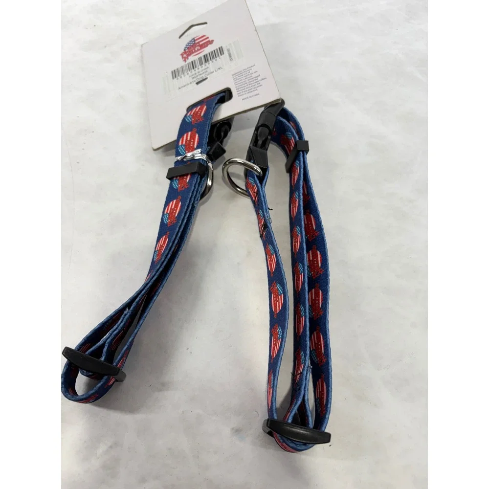 Planet Hollywood Americana Dog Collar Blue Red White Stars Large XL New 2 Pack